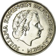 Netherlands 2-1/2 Gulden Juliana 1960 Proof KM# 185 JULIANA KONINGIN DER NEDERLANDEN coin obverse Netherlands 2-1/2 Gulden Juliana 1960 Proof KM# 185 JULIANA KONINGIN DER NEDERLANDEN coin obverse