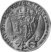 Netherlands 2-1/2 Gulden Pattern 1929 KM# PnB125 MVNT VANHET KONING RVK DER NEDERLANDEN 19 29 2 1/2 G coin reverse
