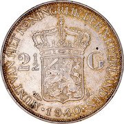 Netherlands 2-1/2 Gulden Wilhelmina I 1940 For similar coins dated 1943D with palm tree privy mark, see Netherlands East Indies KM# 165 MUNT VAN HET KONINGRIJK DER NEDERLANDEN 2 1/2 G 1937 coin reverse Netherlands 2-1/2 Gulden Wilhelmina I 1940 For similar coins dated 1943D with palm tree privy mark, see Netherlands East Indies KM# 165 MUNT VAN HET KONINGRIJK DER NEDERLANDEN 2 1/2 G 1937 coin reverse