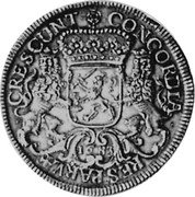 Netherlands 2 Ducaton Piedfort 1683 ♖ castle KM# P19 MON NOV ARG PRO CON FOED BELG COM ZEL coin obverse