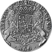 Netherlands 2 Ducatons Philip V 1703 Hand KM# 140.2 BURGUND DUX BRABAN ZC coin reverse Netherlands 2 Ducatons Philip V 1703 Hand KM# 140.2 BURGUND DUX BRABAN ZC coin reverse