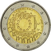 Netherlands 2 Euro 30th Anniversary of the Flag of Europe 2015 KM# 357 NEDERLAND 1985-2015 ΓΣ coin obverse Netherlands 2 Euro 30th Anniversary of the Flag of Europe 2015 KM# 357 NEDERLAND 1985-2015 ΓΣ coin obverse