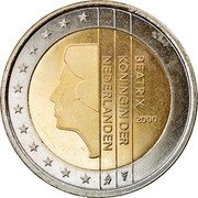 Netherlands 2 Euro Beatrix 1st Map 2000 KM# 241 BEATRIX KONINGIN DER NEDERLANDEN 2006 coin obverse Netherlands 2 Euro Beatrix 1st Map 2000 KM# 241 BEATRIX KONINGIN DER NEDERLANDEN 2006 coin obverse