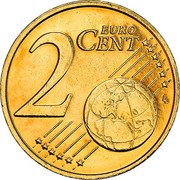 Netherlands 2 Euro Cent Globe Beatrix 2009 KM# 235 2 EURO CENT LL coin reverse Netherlands 2 Euro Cent Globe Beatrix 2009 KM# 235 2 EURO CENT LL coin reverse