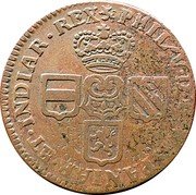 Netherlands 2 Liards Philip V 1709 KM# 4 PHIL V D G HISPANIAR ET INDIAR REX coin obverse