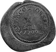 Netherlands 2 Sols Siege of Tournai 1709 KM# A6 TORNACO.OBSESSO 2 1709 coin obverse