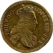 Netherlands 2 Souverains D'or Piedfort of 4 Sovereigns Weight 1705 KM# 129 PHIL V D G HISP ET IND REX coin obverse Netherlands 2 Souverains D'or Piedfort of 4 Sovereigns Weight 1705 KM# 129 PHIL V D G HISP ET IND REX coin obverse