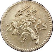 Netherlands 2 Stuivers Crowned Lion Gelderland Province 1734 Horse on mountain KM# 26.5 2 S coin obverse