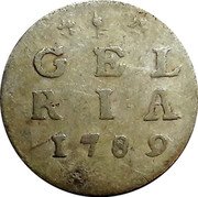 Netherlands 2 Stuivers Double Wapenstuiver 1789 KM# 107 GEL RIA 1789 coin reverse Netherlands 2 Stuivers Double Wapenstuiver 1789 KM# 107 GEL RIA 1789 coin reverse