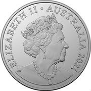 Australia Twenty Cents Mungo Footprints 2021 ELIZABETH II AUSTRALIA 2021 JC coin obverse Australia Twenty Cents Mungo Footprints 2021 ELIZABETH II AUSTRALIA 2021 JC coin obverse
