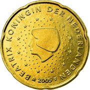 Netherlands 20 Euro Cent Beatrix 1st map 2005 KM# 238 BEATRIX KONINGIN DER NEDERLANDEN 2006 coin obverse Netherlands 20 Euro Cent Beatrix 1st map 2005 KM# 238 BEATRIX KONINGIN DER NEDERLANDEN 2006 coin obverse