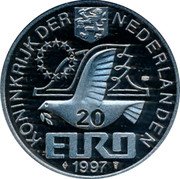 Netherlands 20 euro (Johan van Oldenbarnevelt.) X# 140 JOHAN VAN OLDERBARNEVELT 1547 1619 coin obverse Netherlands 20 euro (Johan van Oldenbarnevelt.) X# 140 JOHAN VAN OLDERBARNEVELT 1547 1619 coin obverse