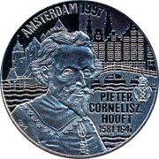 Netherlands 20 euro (Pieter Cornelisz Hooft.) X# 134 AMSTERDAM 1997 PIETER CORNELISZ HOOFT 1581- 1647 coin reverse Netherlands 20 euro (Pieter Cornelisz Hooft.) X# 134 AMSTERDAM 1997 PIETER CORNELISZ HOOFT 1581- 1647 coin reverse