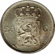 Netherlands 25 Cents William I 1825 KM# 48 25C. coin reverse Netherlands 25 Cents William I 1825 KM# 48 25C. coin reverse
