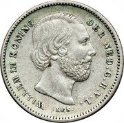 Netherlands 25 Cents William III 1890 Without dot after date KM# 81 25 CENTS 1890 coin reverse Netherlands 25 Cents William III 1890 Without dot after date KM# 81 25 CENTS 1890 coin reverse