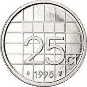 Netherlands 25 Cents Beatrix 1995 Proof KM# 204 25 CT 1998 coin reverse Netherlands 25 Cents Beatrix 1995 Proof KM# 204 25 CT 1998 coin reverse