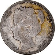 Netherlands 25 Cents Wilhelmina 1901 Proof KM# 120.2 WILHELMINA KONINGIN DER NEDERLANDEN coin obverse Netherlands 25 Cents Wilhelmina 1901 Proof KM# 120.2 WILHELMINA KONINGIN DER NEDERLANDEN coin obverse