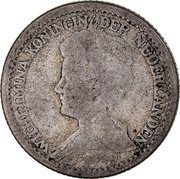 Netherlands 25 Cents Wilhelmina I 1916 KM# 146 WILHELMINA KONINGIN DER NEDERLANDEN coin obverse Netherlands 25 Cents Wilhelmina I 1916 KM# 146 WILHELMINA KONINGIN DER NEDERLANDEN coin obverse