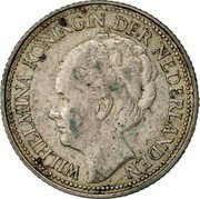 Netherlands 25 Cents Wilhelmina I 1940 KM# 164 WILHELMINA KONINIGIN DER NEDERLANDEN coin obverse Netherlands 25 Cents Wilhelmina I 1940 KM# 164 WILHELMINA KONINIGIN DER NEDERLANDEN coin obverse