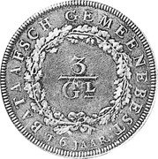Netherlands 3 Gulden Pattern 1800 KM# Pn6 BATAFSCH GEMENEBEST T6 JAAR 3 GL coin obverse