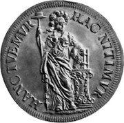 Netherlands 3 Gulden (Piedfort) KM# P30 HAC NITIMVR - HANC TVEMVR coin reverse Netherlands 3 Gulden (Piedfort) KM# P30 HAC NITIMVR - HANC TVEMVR coin reverse