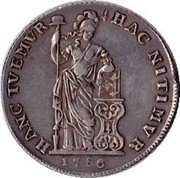 Netherlands 3 Guldens Standing Figure Gelderland 1786 Ear of corn KM# 103 HAC NITIMVR HANC TVEMVR 1786 coin reverse Netherlands 3 Guldens Standing Figure Gelderland 1786 Ear of corn KM# 103 HAC NITIMVR HANC TVEMVR 1786 coin reverse