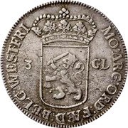 Netherlands 3 Guldens (60 Stuivers) 1714 Crane KM# 95.3 West Friesland Province Standard Coinage coin obverse