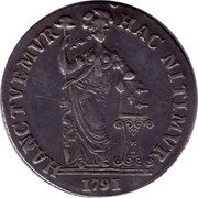 Netherlands 3 Guldens Standing Figure West Friesland 1791 KM# 141.2 HAC NITIMVR - HANC TVEMVR 1791 coin reverse Netherlands 3 Guldens Standing Figure West Friesland 1791 KM# 141.2 HAC NITIMVR - HANC TVEMVR 1791 coin reverse