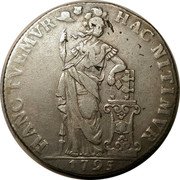 Netherlands 3 Guldens (Standing Figure Batavian Republic) KM# 9.3 HAC NITIMVR HANC TVEMVR 1795 coin reverse Netherlands 3 Guldens (Standing Figure Batavian Republic) KM# 9.3 HAC NITIMVR HANC TVEMVR 1795 coin reverse
