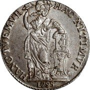 Netherlands 3 Guldens Standing Figure Batavian Republic 1795 KM# 9.4 HAC NITEMVR HANC TVEMVR 1795 coin reverse Netherlands 3 Guldens Standing Figure Batavian Republic 1795 KM# 9.4 HAC NITEMVR HANC TVEMVR 1795 coin reverse