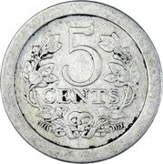 Netherlands 5 Cents Pattern 1907 KM# Pn117 5 CENTS coin reverse Netherlands 5 Cents Pattern 1907 KM# Pn117 5 CENTS coin reverse