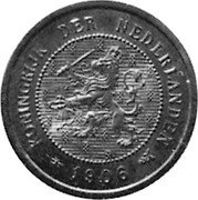 Netherlands 5 Cents Pattern 1906 KM# Pn111 KONINRIJK DER NEDERLANDEN 1906 coin obverse