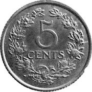 Netherlands 5 Cents (Pattern) KM# PnA101 5 CENTS coin reverse Netherlands 5 Cents (Pattern) KM# PnA101 5 CENTS coin reverse