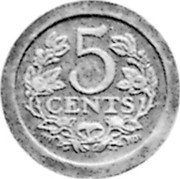 Netherlands 5 Cents (Pattern) KM# Pn101 5 CENTS coin reverse Netherlands 5 Cents (Pattern) KM# Pn101 5 CENTS coin reverse