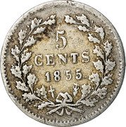Netherlands 5 Cents William III 1855 Sword KM# 91 5 CENTS 1869 coin reverse Netherlands 5 Cents William III 1855 Sword KM# 91 5 CENTS 1869 coin reverse
