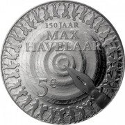 Netherlands 5 Euro Beatrix Max Havelaar 2010 KM# 297 150 JAAR MAX HAVELAAR 5 € coin reverse Netherlands 5 Euro Beatrix Max Havelaar 2010 KM# 297 150 JAAR MAX HAVELAAR 5 € coin reverse