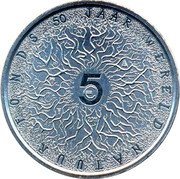 Netherlands 5 Euro Beatrix WWF Anniversary 2011 Proof KM# 305 50 JAAR WERELD NATUUR FONDS €5 2011 coin reverse Netherlands 5 Euro Beatrix WWF Anniversary 2011 Proof KM# 305 50 JAAR WERELD NATUUR FONDS €5 2011 coin reverse