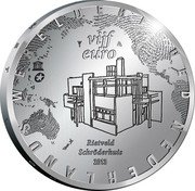 Netherlands 5 Euro Rietveld House 2013 KM# 336 VIJF EURO RIETVELD SCHRÖDERHUIS 2013 NEDERLANDS WERELDERFGOED coin reverse Netherlands 5 Euro Rietveld House 2013 KM# 336 VIJF EURO RIETVELD SCHRÖDERHUIS 2013 NEDERLANDS WERELDERFGOED coin reverse