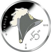 Netherlands 5 Euro 200th Anniversary of the Battle of Waterloo 2015 Proof KM# 365.2 WATERLOO EU 5 RO 1815 coin reverse Netherlands 5 Euro 200th Anniversary of the Battle of Waterloo 2015 Proof KM# 365.2 WATERLOO EU 5 RO 1815 coin reverse