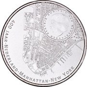 Netherlands 5 Euro Beatrix Manhattan 2009 KM# 283 400 JAAR - NEDERLAND - MANHATTAN - NEW YORK BEATRIX KONINGIN DER NEDERLANDEN coin obverse Netherlands 5 Euro Beatrix Manhattan 2009 KM# 283 400 JAAR - NEDERLAND - MANHATTAN - NEW YORK BEATRIX KONINGIN DER NEDERLANDEN coin obverse