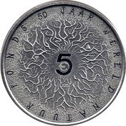 Netherlands 5 Euro Beatrix WWF Anniversary 2011 Proof KM# 304 50 JAAR WERELD NATUUR FONDS €5 2011 coin reverse Netherlands 5 Euro Beatrix WWF Anniversary 2011 Proof KM# 304 50 JAAR WERELD NATUUR FONDS €5 2011 coin reverse