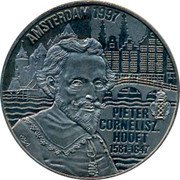 Netherlands 5 euro Pieter Cornelisz Hooft. 1997 X# 132 AMSTERDAM 1997 PIETER CORNELISZ HOOFT 1581- 1647 coin reverse Netherlands 5 euro Pieter Cornelisz Hooft. 1997 X# 132 AMSTERDAM 1997 PIETER CORNELISZ HOOFT 1581- 1647 coin reverse
