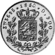 Netherlands 5 Gulden (Pattern) KM# Pn60 3 W 3645 1850 0,900 coin reverse