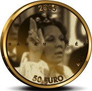Netherlands 50 Euro 25 years Reign of Queen Beatrix 2005 Proof KM# 263 2005 SAMEN ÉÉN 50 EURO GK coin reverse Netherlands 50 Euro 25 years Reign of Queen Beatrix 2005 Proof KM# 263 2005 SAMEN ÉÉN 50 EURO GK coin reverse