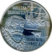 Netherlands 50 euro (500 Years of Barentsz Wintering in Nova Zembla.) X# 124 WILLEM BARENTSZ 1596 NOVA ZEMBLA 1597 coin reverse