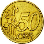 Netherlands 50 Euro Cent Beatrix 1st map 2002 KM# 239 50 EURO CENT LL coin reverse Netherlands 50 Euro Cent Beatrix 1st map 2002 KM# 239 50 EURO CENT LL coin reverse