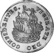 Netherlands 6 Stuivers Scheepjesschelling 1736 Turnip KM# 102.2 VIGILATE DEO CONFIDENTES coin reverse Netherlands 6 Stuivers Scheepjesschelling 1736 Turnip KM# 102.2 VIGILATE DEO CONFIDENTES coin reverse