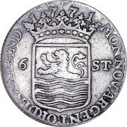 Netherlands 6 Stuivers Scheepjesschelling 1771 KM# 90.2 1771 MON:NOV:ARGENT:ORDIN:ZELAND 6 ST coin obverse Netherlands 6 Stuivers Scheepjesschelling 1771 KM# 90.2 1771 MON:NOV:ARGENT:ORDIN:ZELAND 6 ST coin obverse