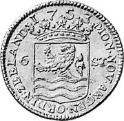 Netherlands 6 Stuivers Piedfort 1753 KM# P29 MON NOV ARG EN ORDIN ZEELAND 1753 6 ST coin obverse Netherlands 6 Stuivers Piedfort 1753 KM# P29 MON NOV ARG EN ORDIN ZEELAND 1753 6 ST coin obverse