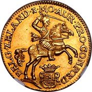 Netherlands 7 Guldens Halve gouden rijder 1760 KM# 96 MO AUR PRO CONFOED BELG ZELAND coin obverse Netherlands 7 Guldens Halve gouden rijder 1760 KM# 96 MO AUR PRO CONFOED BELG ZELAND coin obverse
